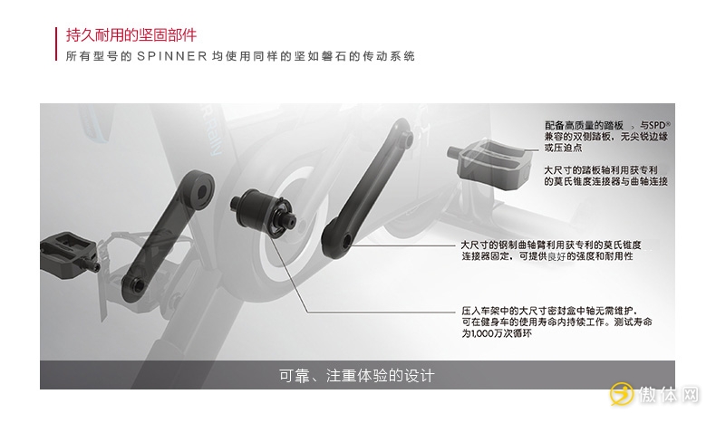 必确precor Spinning室内运动健身车spinner单车 途行链条型动感单车